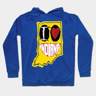 I Love Indiana Smiling Face Hoodie